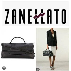 Zanellato Nina Tote Leather Shoulder Bag Satchel Minimalist Zip Compartments
